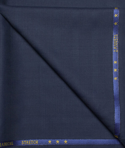 J.Hampstead  60% Merino Wool Super 140's Checks  Unstitched  Trouser Fabric (Dark Royal Blue)