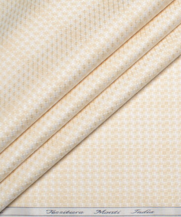 Tessitura Monti  Giza Cotton Self Design Shirting Fabric (Beige)