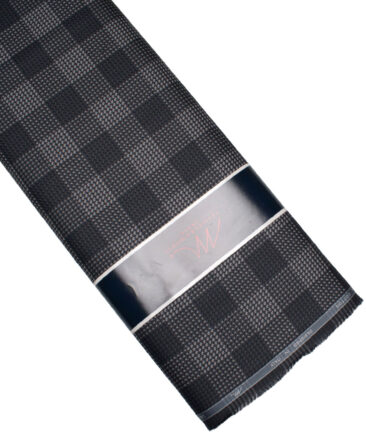 Tessitura Monti  Giza Cotton Checks Shirting Fabric (Black & Grey)