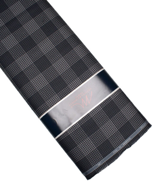Tessitura Monti  Giza Cotton Checks Shirting Fabric (Black & Grey)