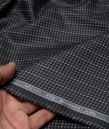 Tessitura Monti  Giza Cotton Striped Shirting Fabric (Black)