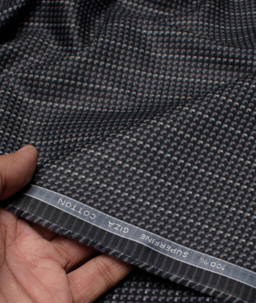 Tessitura Monti  Giza Cotton Striped Shirting Fabric (Black)