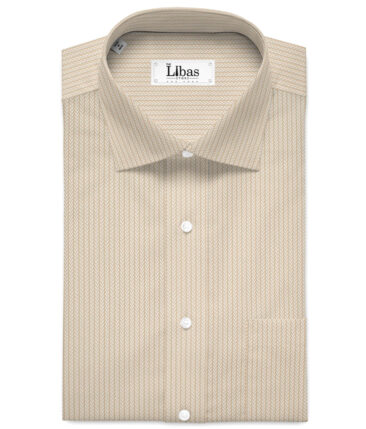 Tessitura Monti 2 Ply 70's Giza Cotton Self Design Shirting Fabric (Beige)