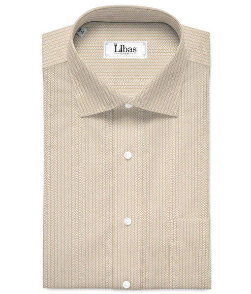 Tessitura Monti 2 Ply 70's Giza Cotton Self Design Shirting Fabric (Beige)