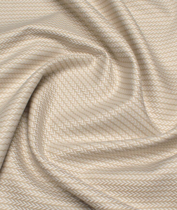 Tessitura Monti 2 Ply 70's Giza Cotton Self Design Shirting Fabric (Beige)