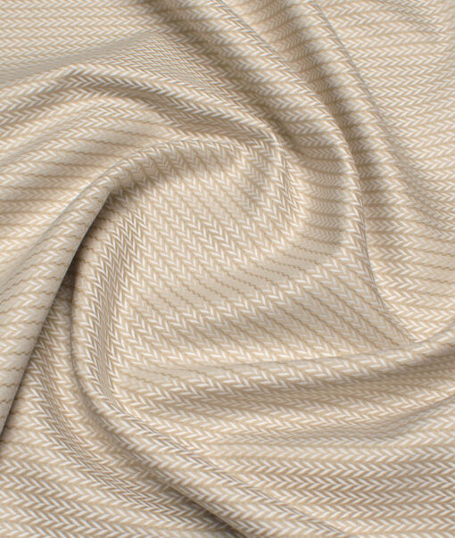 Tessitura Monti 2 Ply 70's Giza Cotton Self Design Shirting Fabric (Beige)