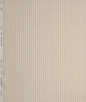 Tessitura Monti 2 Ply 70's Giza Cotton Self Design Shirting Fabric (Beige)