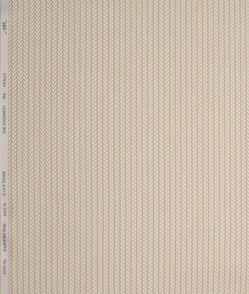 Tessitura Monti 2 Ply 70's Giza Cotton Self Design Shirting Fabric (Beige)