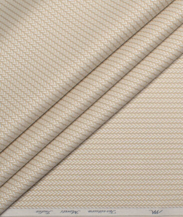 Tessitura Monti 2 Ply 70's Giza Cotton Self Design Shirting Fabric (Beige)