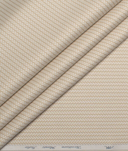 Tessitura Monti 2 Ply 70's Giza Cotton Self Design Shirting Fabric (Beige)