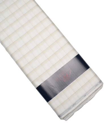 Tessitura Monti 2 Ply 70's Giza Cotton Checks Shirting Fabric (White & Beige)