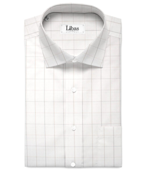 Tessitura Monti 2 Ply 70's Giza Cotton Checks Shirting Fabric (White & Black)