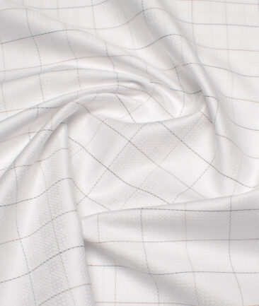 Tessitura Monti 2 Ply 70's Giza Cotton Checks Shirting Fabric (White & Black)