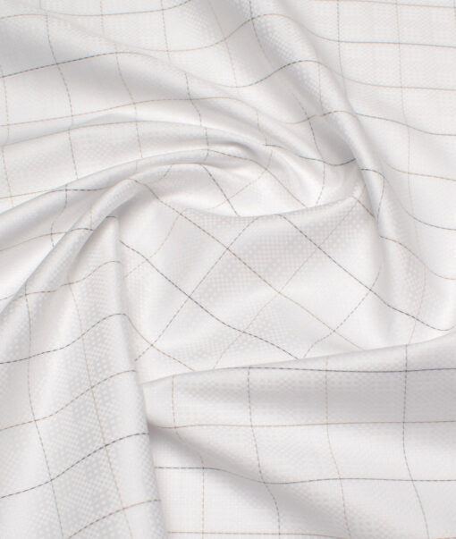 Tessitura Monti 2 Ply 70's Giza Cotton Checks Shirting Fabric (White & Black)
