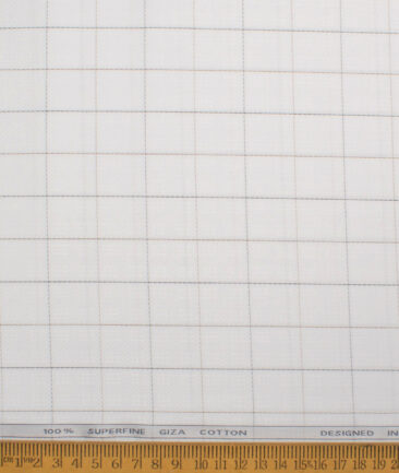 Tessitura Monti 2 Ply 70's Giza Cotton Checks Shirting Fabric (White & Black)