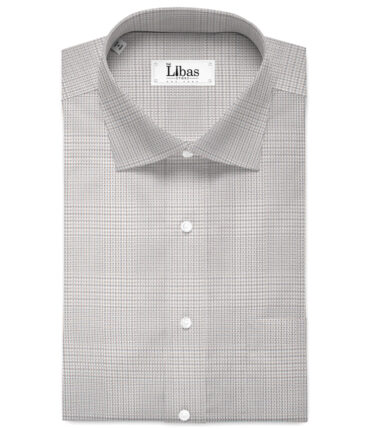 Tessitura Monti 2 Ply 70's Giza Cotton Checks Shirting Fabric (Grey)