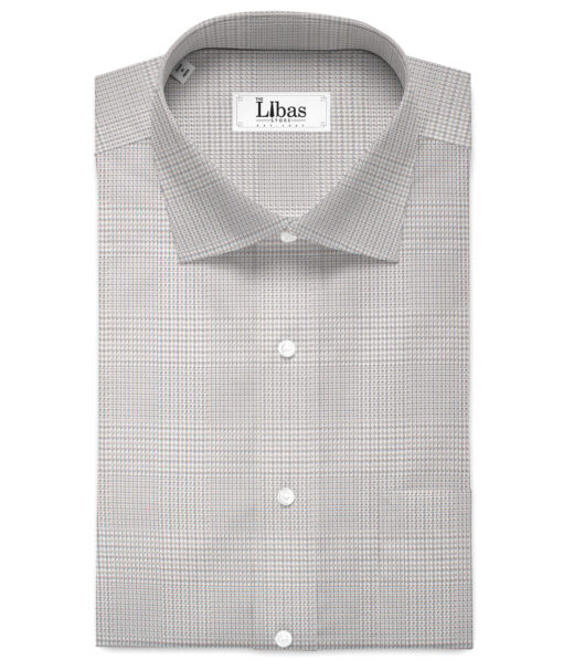 Tessitura Monti 2 Ply 70's Giza Cotton Checks Shirting Fabric (Grey)