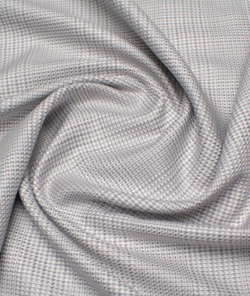 Tessitura Monti 2 Ply 70's Giza Cotton Checks Shirting Fabric (Grey)