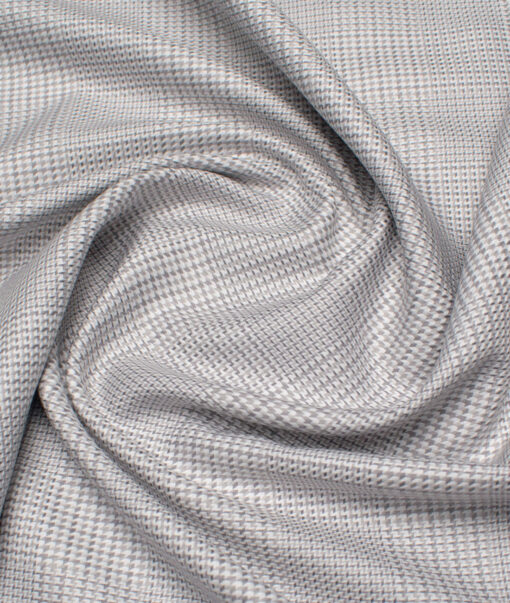 Tessitura Monti 2 Ply 70's Giza Cotton Checks Shirting Fabric (Grey)