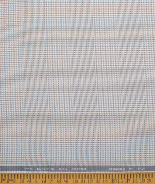 Tessitura Monti 2 Ply 70's Giza Cotton Checks Shirting Fabric (Grey)