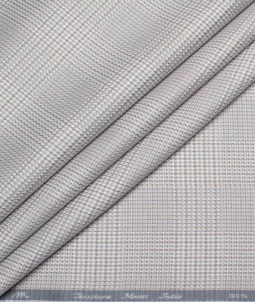 Tessitura Monti 2 Ply 70's Giza Cotton Checks Shirting Fabric (Grey)
