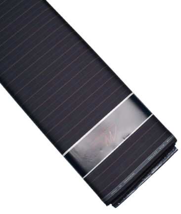 Tessitura Monti 2 Ply 70's Giza Cotton Striped Shirting Fabric (Dark Navy Blue)