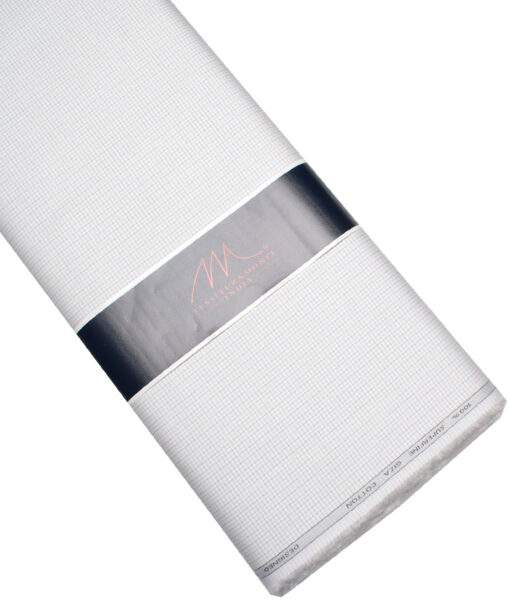 Tessitura Monti 2 Ply 70's Giza Cotton Checks Shirting Fabric (White & Brown)
