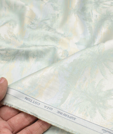 Tessitura Monti 2 Ply 70's Giza Cotton Self Design Shirting Fabric (Olive Green)