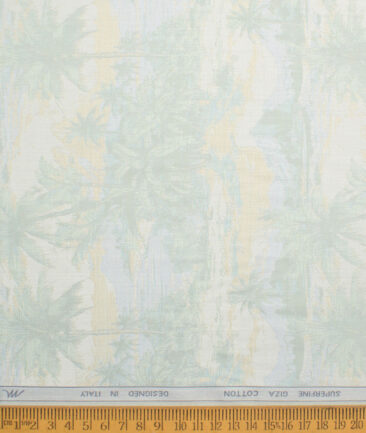 Tessitura Monti 2 Ply 70's Giza Cotton Self Design Shirting Fabric (Olive Green)
