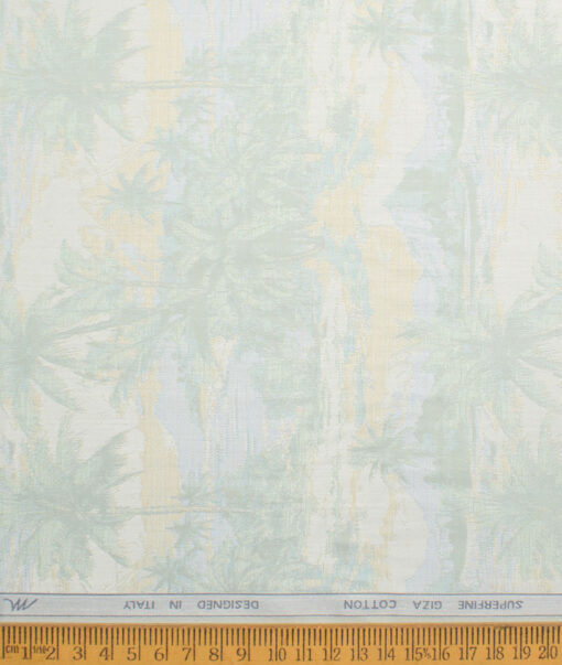 Tessitura Monti 2 Ply 70's Giza Cotton Self Design Shirting Fabric (Olive Green)