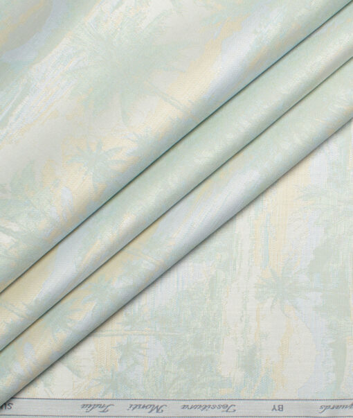 Tessitura Monti 2 Ply 70's Giza Cotton Self Design Shirting Fabric (Olive Green)