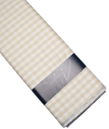Tessitura Monti 2 Ply 70's Giza Cotton Checks Shirting Fabric (White & Beige)