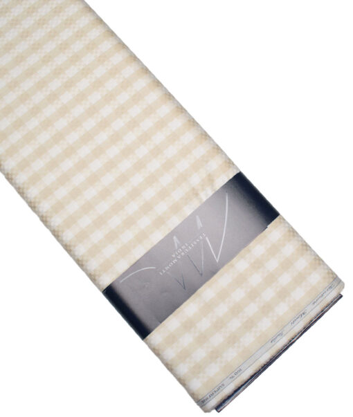 Tessitura Monti 2 Ply 70's Giza Cotton Checks Shirting Fabric (White & Beige)