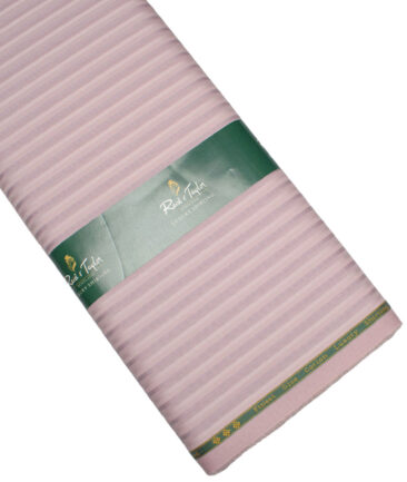 Reid & Taylor  Giza Cotton Striped Shirting Fabric (Pink)