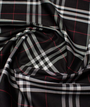 Soktas  Giza Cotton Checks Shirting Fabric (Black)