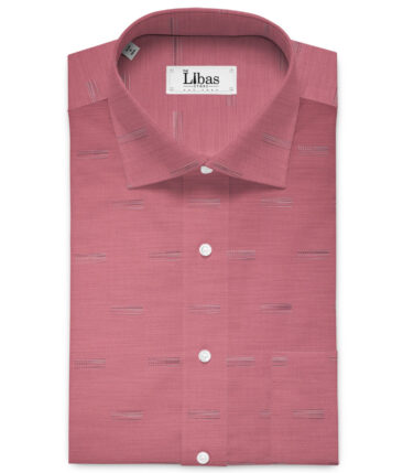 Soktas  Giza Cotton Self Design Shirting Fabric (Dusty Rose Pink)
