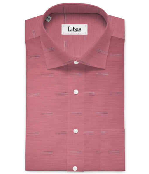 Soktas  Giza Cotton Self Design Shirting Fabric (Dusty Rose Pink)