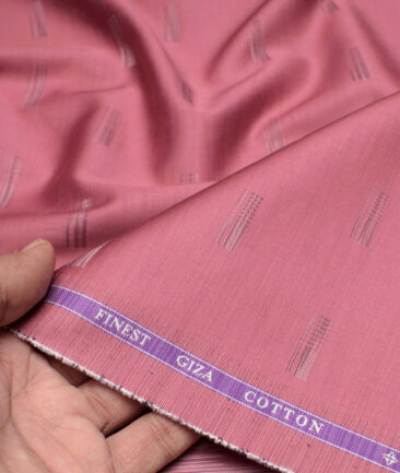 Soktas  Giza Cotton Self Design Shirting Fabric (Dusty Rose Pink)