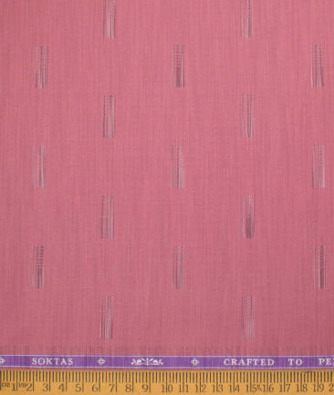 Soktas  Giza Cotton Self Design Shirting Fabric (Dusty Rose Pink)