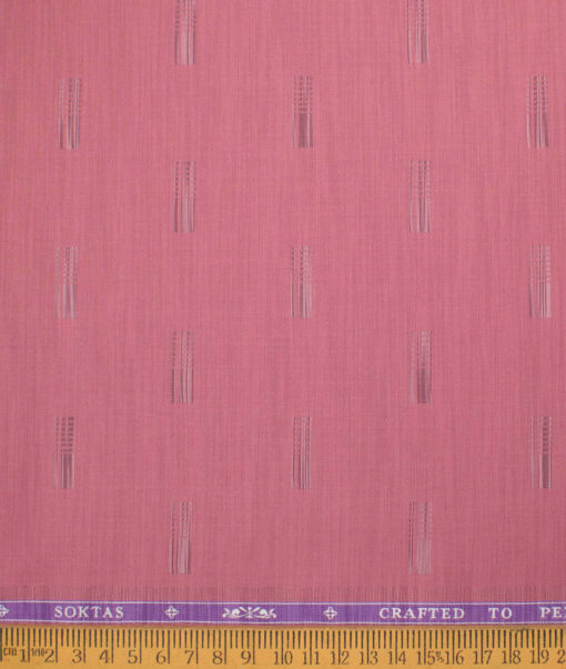 Soktas  Giza Cotton Self Design Shirting Fabric (Dusty Rose Pink)