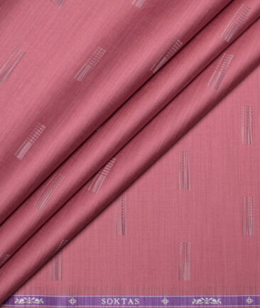 Soktas  Giza Cotton Self Design Shirting Fabric (Dusty Rose Pink)
