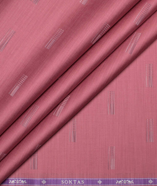 Soktas  Giza Cotton Self Design Shirting Fabric (Dusty Rose Pink)