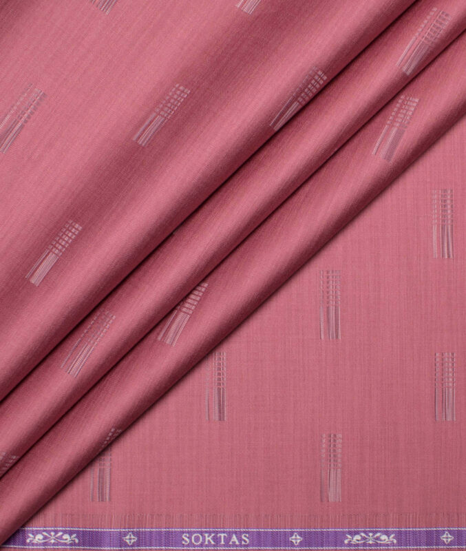 Soktas  Giza Cotton Self Design Shirting Fabric (Dusty Rose Pink)