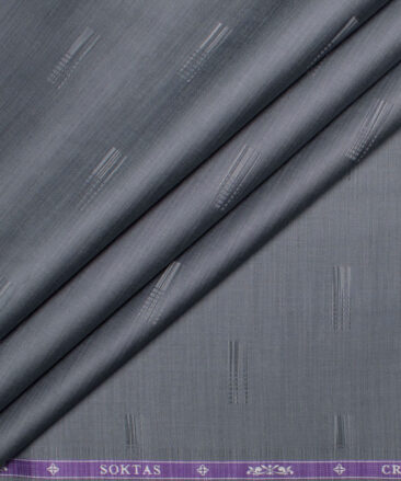 Soktas  Giza Cotton Self Design Shirting Fabric (Granite Grey)
