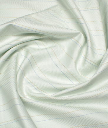 Soktas  Giza Cotton Striped Shirting Fabric (Frost Green)
