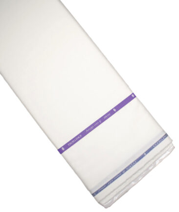 Soktas 2 Ply 200's Giza Cotton Solids Shirt or Kurta Pajama Fabric (White)