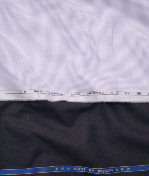 Combo of Raymond Poly Viscose Pant & J.Hampstead Giza Cotton Shirt Fabric - Image 1