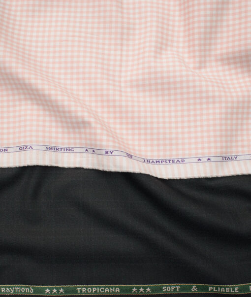 Combo of Raymond Poly Viscose Pant & J.Hampstead Giza Cotton Shirt Fabric - Image 1