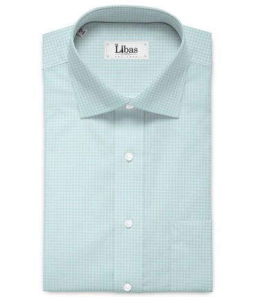 J.Hampstead  Giza Cotton Checks Shirting Fabric (Mint Green)