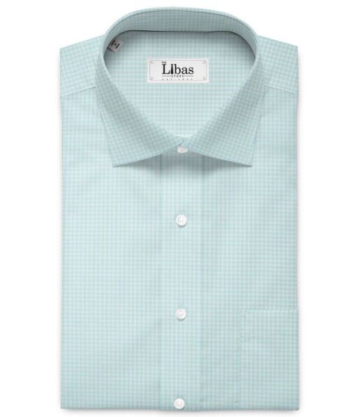 J.Hampstead  Giza Cotton Checks Shirting Fabric (Mint Green)